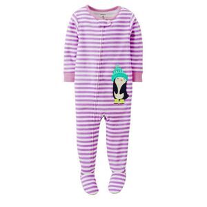 Carter's Pink Striped Penguin Footie Pajamas Blanket Sleeper Size 3T